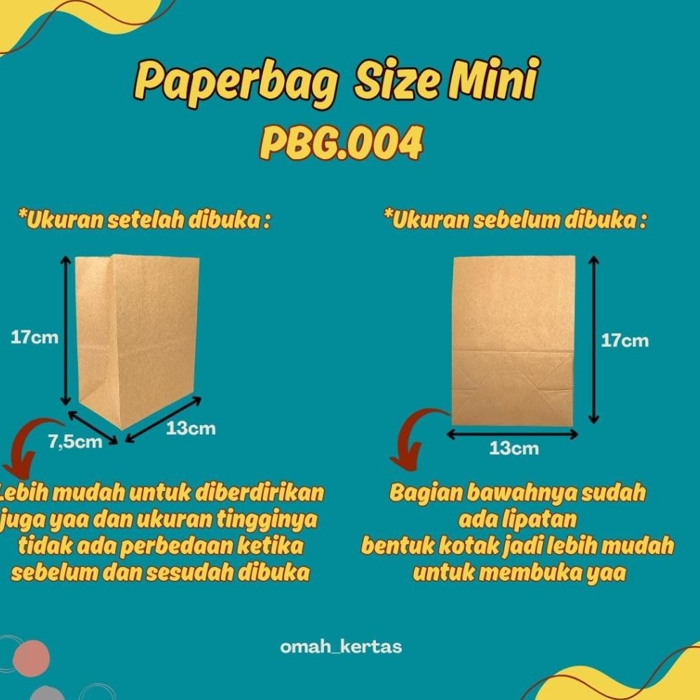 

Hot (Isi100Pcs) Paperbag Mini/Kantong Kertas Coklat/ Kantong Jajanan Po-132