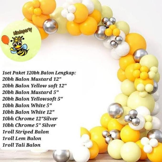 CR - Paket Balon Kuning Mustard Ginger Lengkap dengan Alat Rangkai TERLARIS