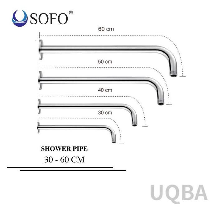 SOLVEX Shower Pipe Tiang Wall Shower Pipa Shower Tembok 30 - 60 cm Merah