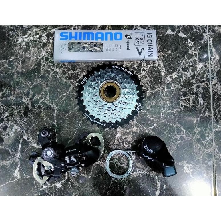 [Kecil Groupset 7 Speed Shimano Ty300 Tx35 Tz31 Tz500 Tz50 Ulir Drat Freewheel Original Ga24