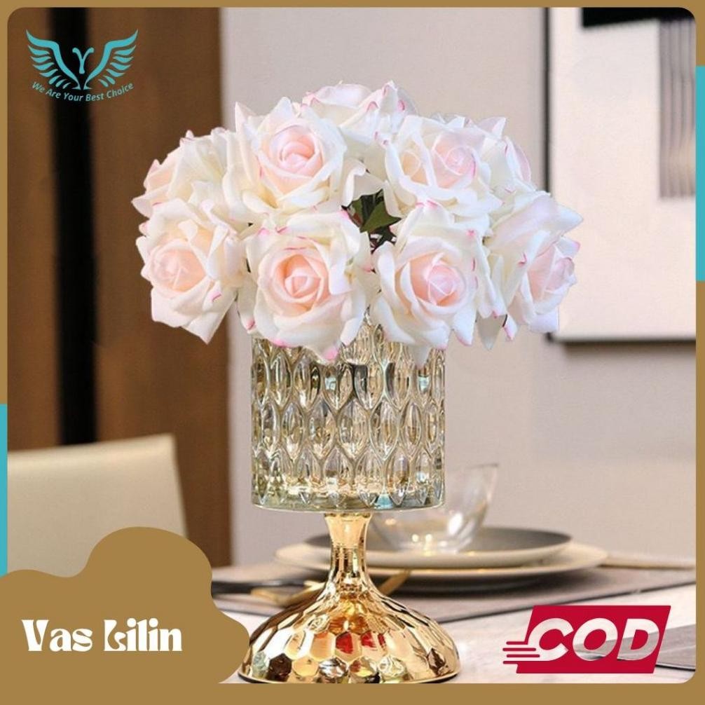 Kristal Mewah Ruang Tamu Kelas Atas Pengaturan Bunga Meja Makan Meja Makan Kabinet TV Meja Kopi Vas 