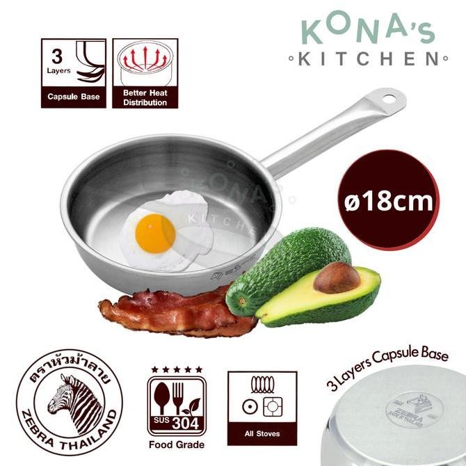 Zebra Fry Pan 18 Cm Estio Pro / Wajan Penggorengan Frying Pan