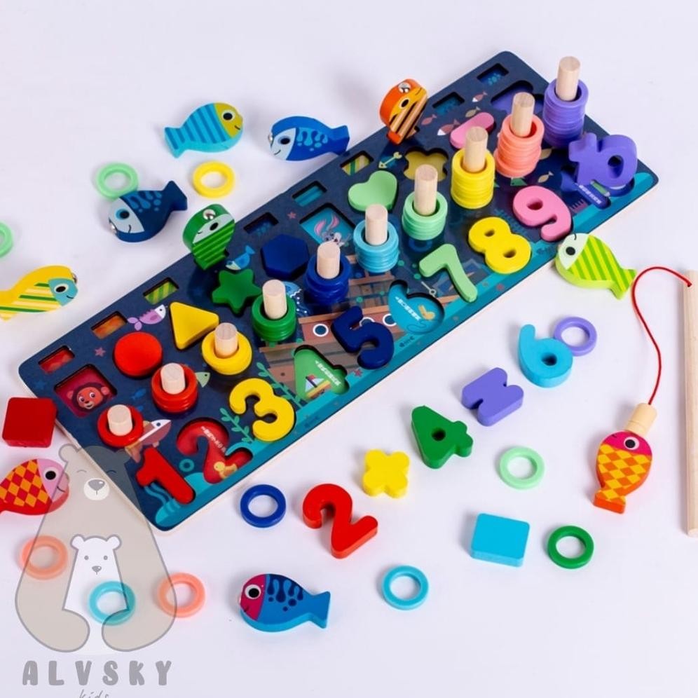 [Kecil Puzzle Edukasi 7In1 / Puzzle Montessori 7 In 1 / Puzzle Belajar Berhitung / Puzzle 7 In 1 Sd-