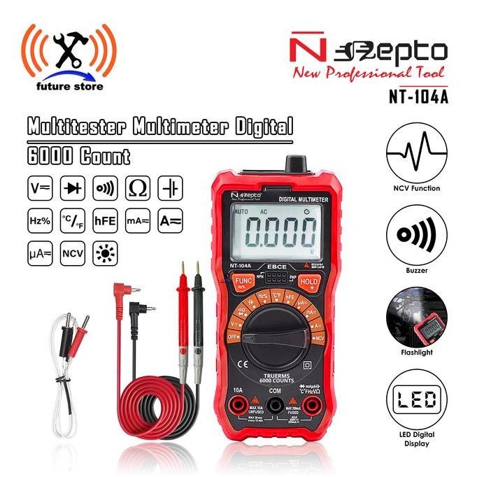 Nepto NT-104A Multimeter Multitester NCV Digital Pengukur Arus Listrik