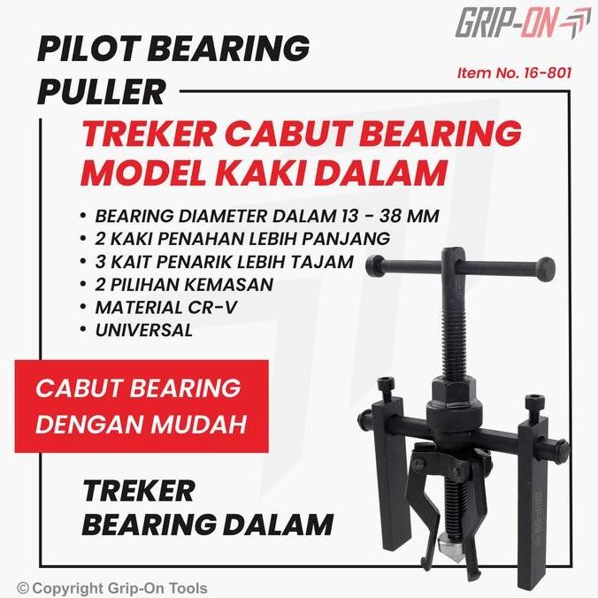 GRIP-ON PILOT BEARING PULLER TREKER ALAT CABUNG BEARING DALAM GRIP ON