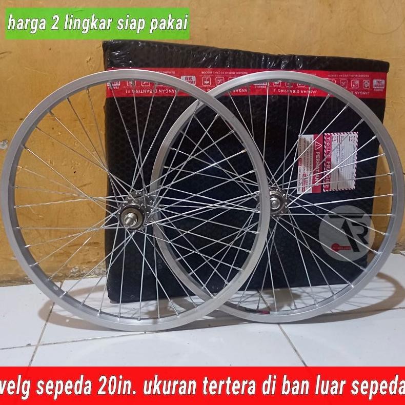 Promo Wheelset 20 Atau Velg Sepeda 20 In Sepasang Sudah Dirakit Dan Disetel Jari2 Yt-