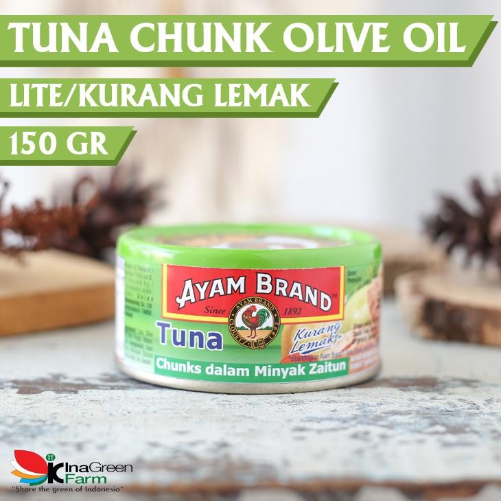 

TERMURAH Inagreen Farm Bandung Ayam Brand Ikan Tuna Kaleng Chunk Light In Oil Olive 150gr Siap kirim