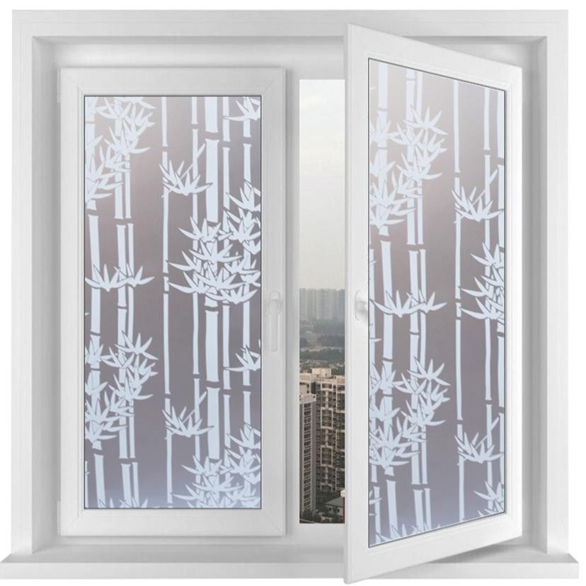 ACM - Stiker Kaca Jendela Rumah Sanblast Panjang 4 Meter Motif Bambu Putih  Berkualitas Sticker Glas