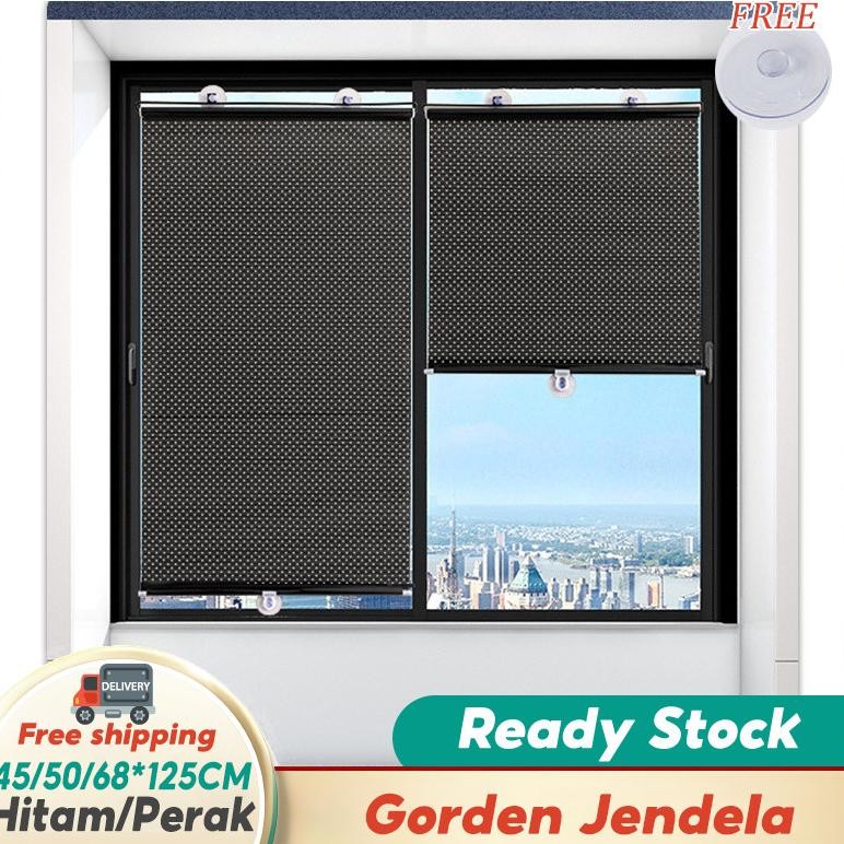 YMN Gorden Jendela Tirai Jendela Gorden Tempel Tirai Gulung Penutup Jendela Tirai Gulung