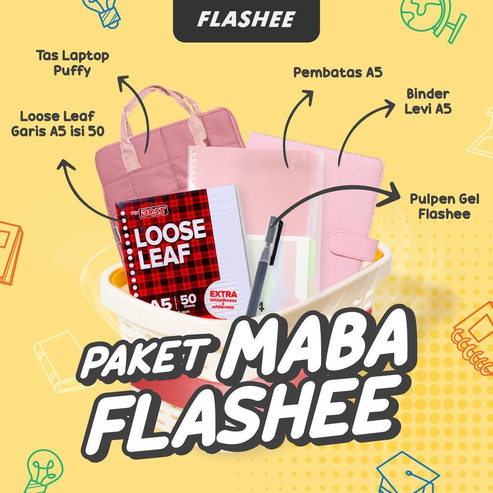 

Flashee Paket Binder Levi A5 Tas Laptop Puffy Sudah Termasuk Kertas Paket Maba Back To Campus