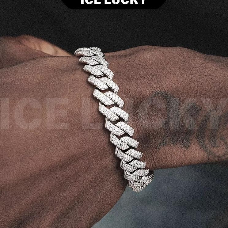 1107 Gelang Pria Gelang Pria Gelang Pria Bergaya Hiphop Gelang Tangan Berlian Kilat Untuk Pria Kalun