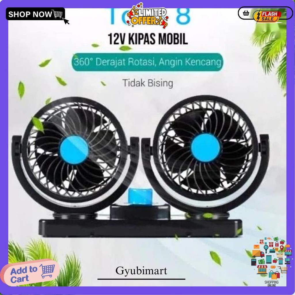 Kipas Angin Mobil Vanstar/ Car Cooling Double Fan/Kipas Angin Mobil Pick Up/Kipas Mobil Super Dingin