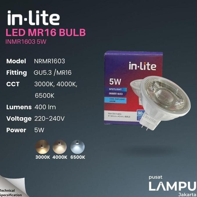 INLITE MR16 5watt 220volt led 5w 3000k 4000k 6500k