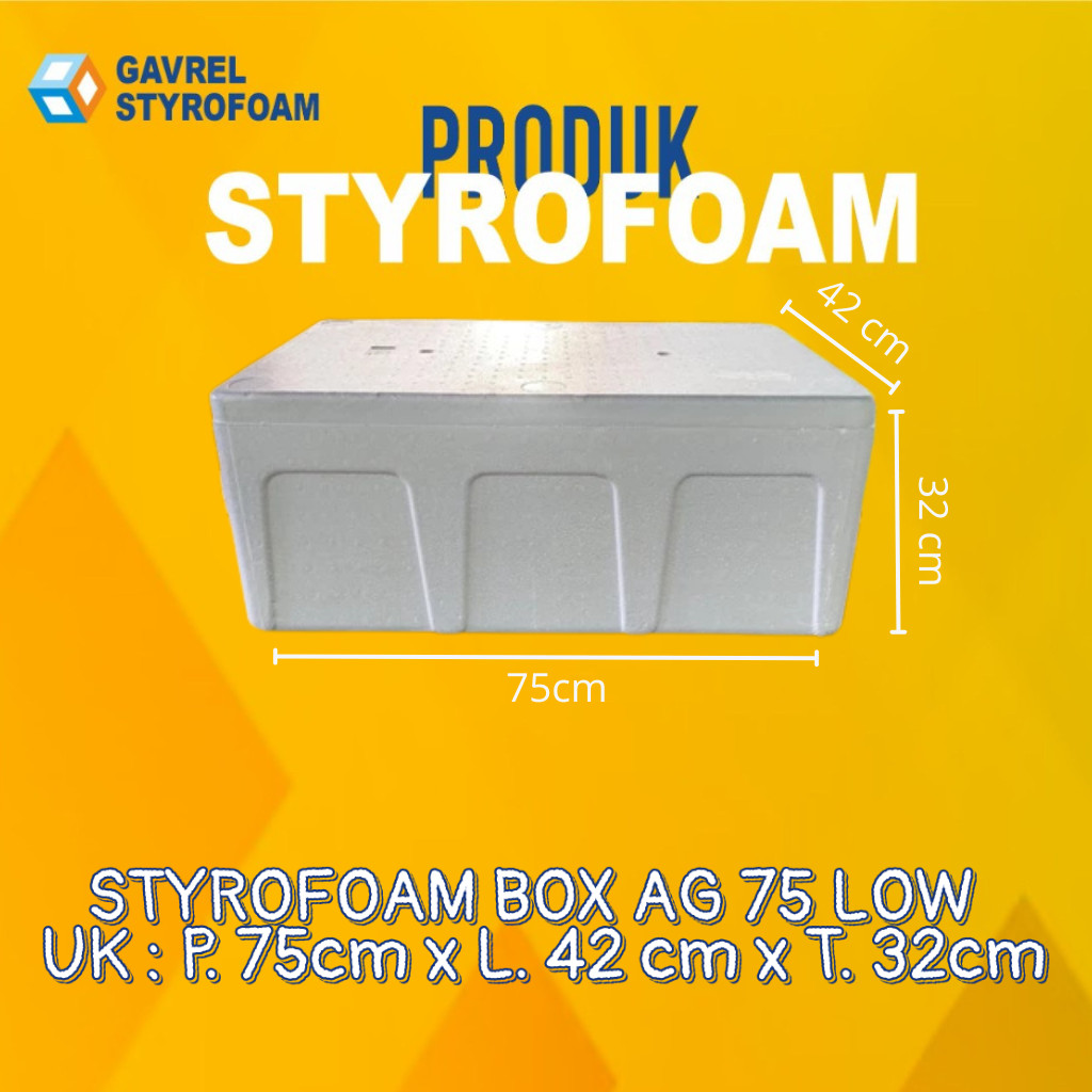 Styrofoam box AG75 Low 75 x 42 x 32 cm