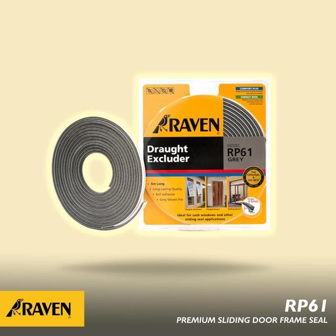 RAVEN Mohair Brush Seal RP61 Grey 5 Meter Penutup Celah Pintu Geser & Jendela Anti Debu dan Serangga