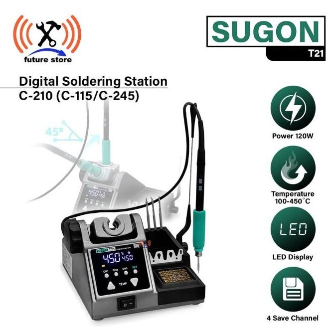 SUGON T21 Digital Soldering Station With 4 Save Channel - Solder 120W