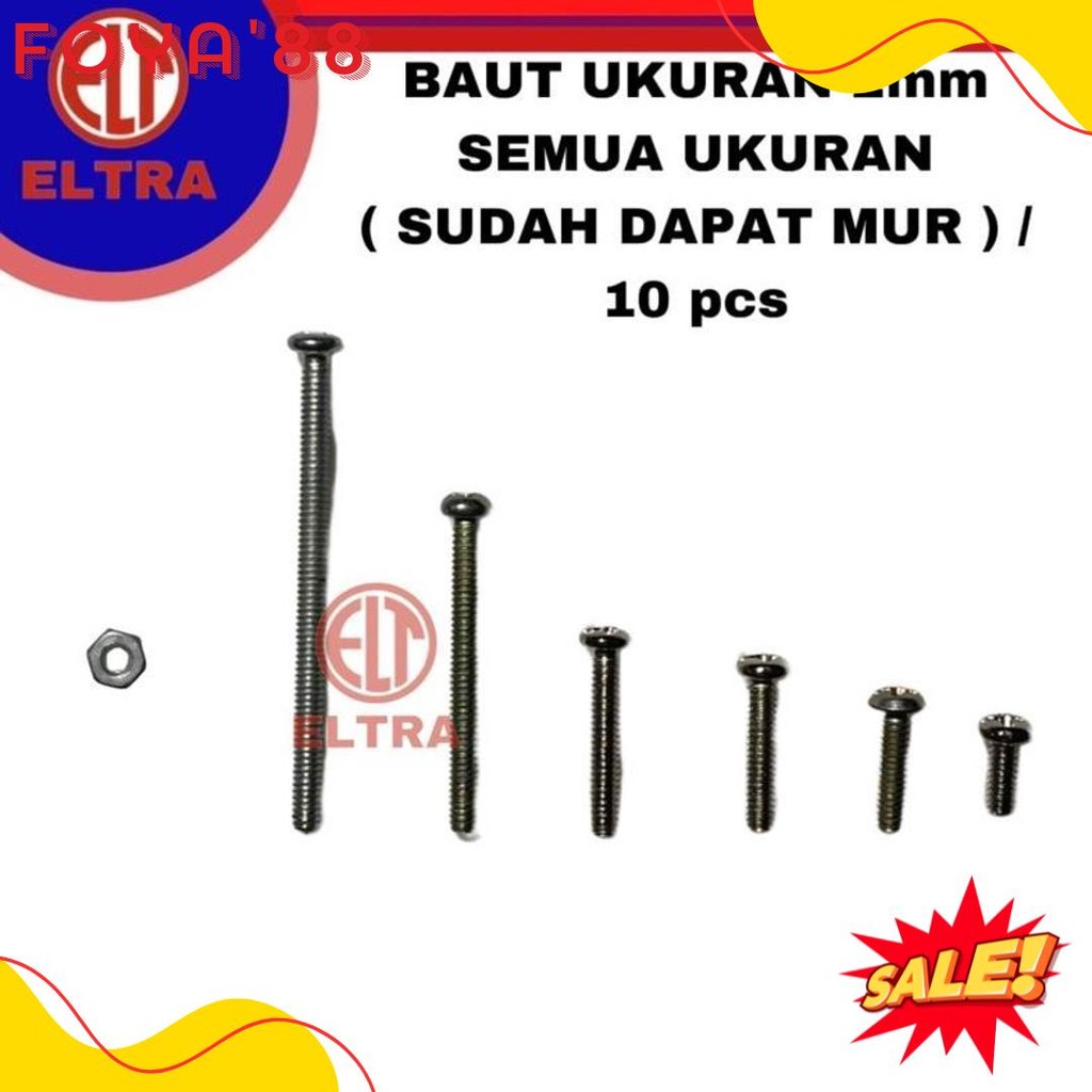 50% Off Baut 2Mm Semua Ukuran Screw M2 Panjang Jp Mur / 10 Pcs Ukuran Kecil Baut Komputer