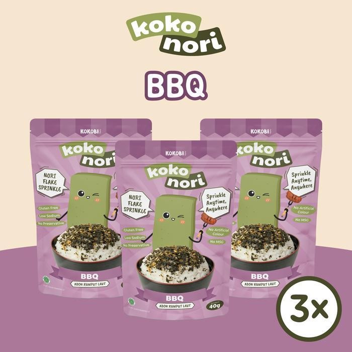 

ES 3pcs KOKO NORI Abon Rumput Laut Tabur - BBQ Seaweed Flake KOKOBI