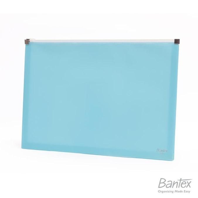 

PROMO - 2 Pcs Bantex Map Folder Zipper Folio Plastik Bubble Gum Color Sky Blue 222 2