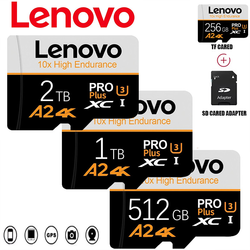 Kartu Memori SD Kapasitas Nyata Lenovo 2TB Kartu Micro TF 1TB 512GB Kartu SD Micro Tarjeta 128GB 256