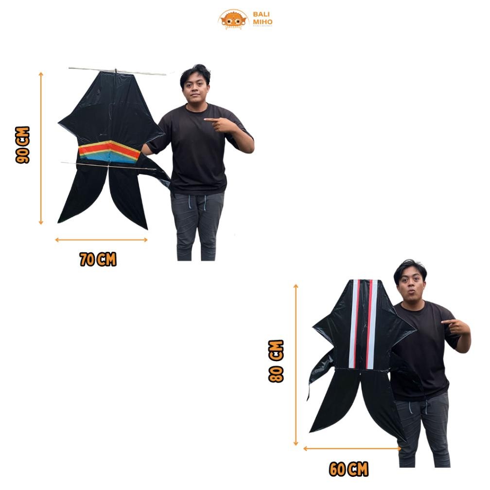 9.9 Lij-56 Layangan Bebean Plastik Mini 70 X 80 Cm Meter - Bebean Plastik Mini - Layangan Ikan Bali 