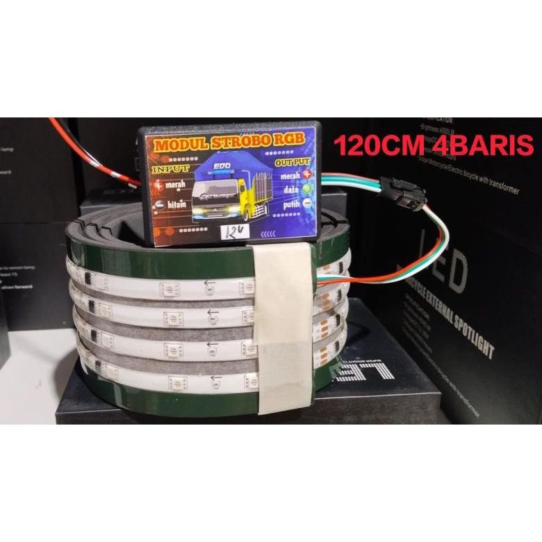 Ready Stock Big Sale Lampu Strobo Kaca Rgb 12Mode Mobil Pickup Elf Truck 12 Volt / 24 Volt Original 