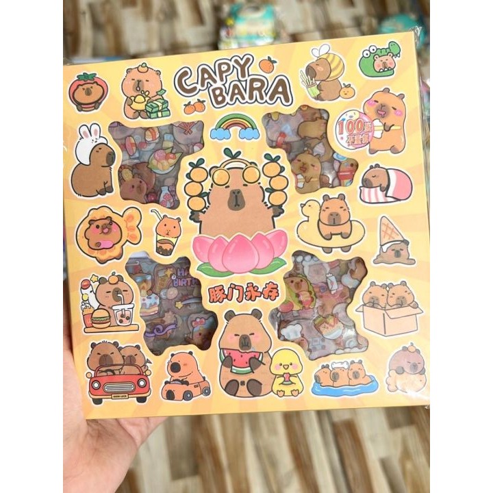 

(MGS) STIKER BOX ISI 100 CAPYBARA / Sticker 100 Lembar Capybara 1 Set Lengkap Imut Unik / Box Stiker Capibara isi 100 Lbr Cute Lucu Alat Tulis Fancy Kekinian Best Quality Harga Termurah