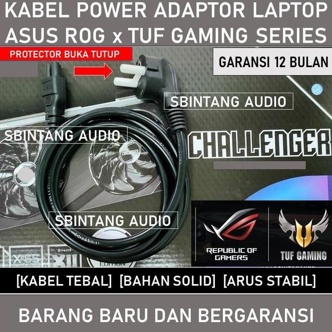 DV123 - Kabel power adaptor charger laptop asus rog 3 lubang original