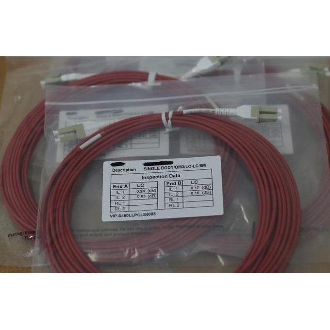 DE47 - Patch Cord Fiber SINGLE BODY LC/LC OM3 Duplex MM 3.0mm LSZH RED 8M