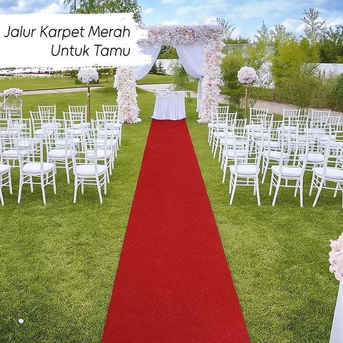 PROMO DISKON - Karpet Wedding Merah Uk m x .2m Karpet Jalan Pengantin BENTLEY CHILIRED