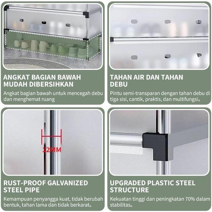 COD Rak Penyimpanan rak sepatu tertutup anti debu Pakaian Gantung Rak Sepatu Rak Sepatu Hanger Tas T