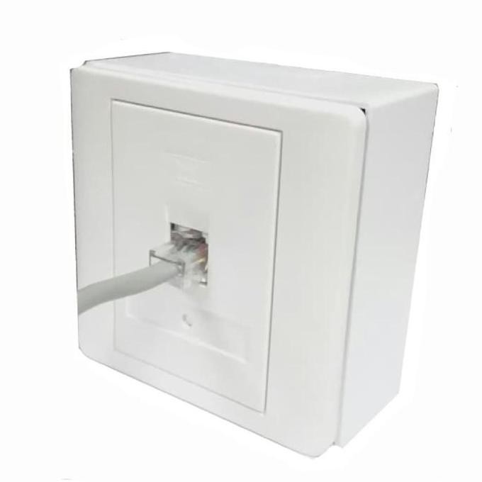 DE176 >> Wall Port Rj45 Face plate rj45 + Modular cat6 + Box FACEPLATE RJ45