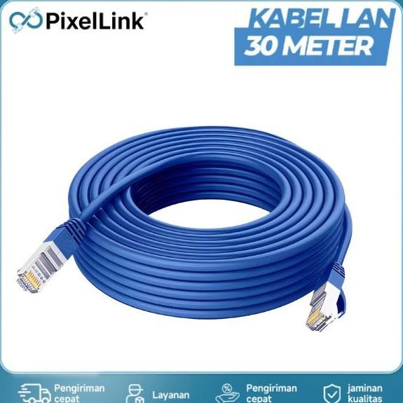 DV83 }} Kabel LAN Outdoor Indoor FTP CAT5 Kabel UTP 30 Meter konektor komputer kabel  lan  untuk  wi