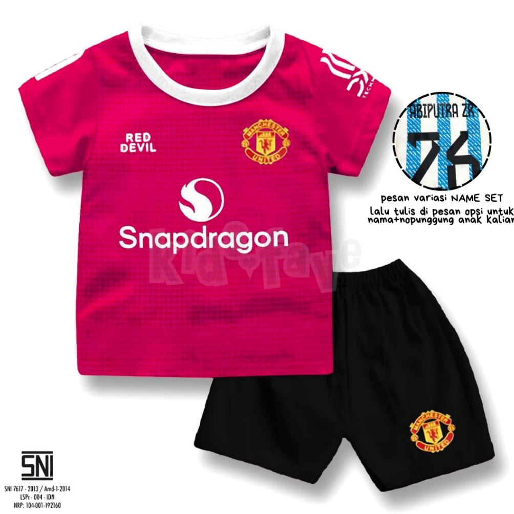 Best Setelan Baju Bola Jersey Anak Bayi 1 - 3 TAHUN Sablon CUSTOM NAMA Anak Laki Perempuan 
