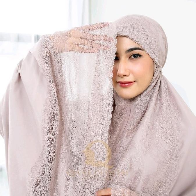 QMW - Mukena Dewasa Renda Brukat Katun Mikro Premium 2in1 Motif Renda Cantik Lembut Nyaman Mukenah B