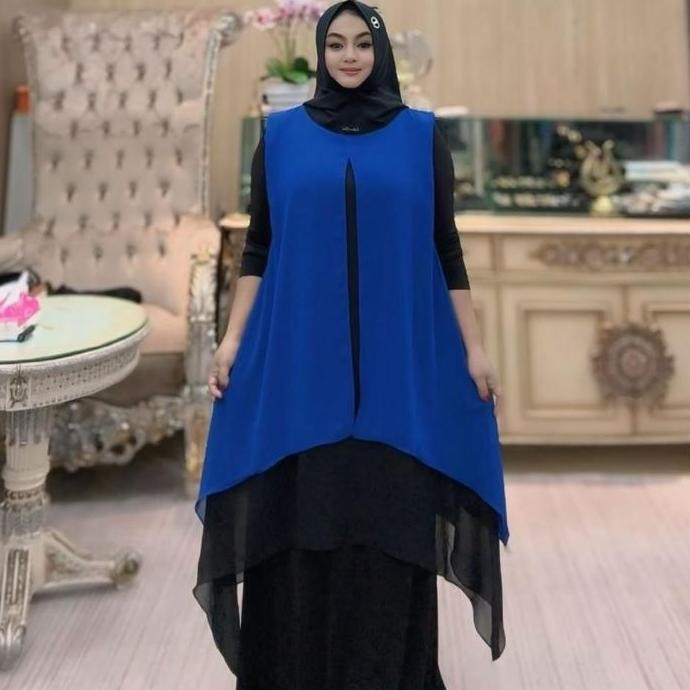 Jilbab Instan Tunik Twotone | Jilbab Instan | Hijab Tunik | Jilbab Viral | Jilbab Unik | Jilbab Keki