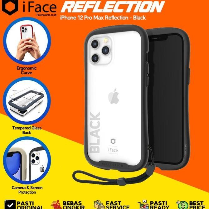 iFace iPhone 12 Pro Max Reflection Black Casing Softcase Anti Crack