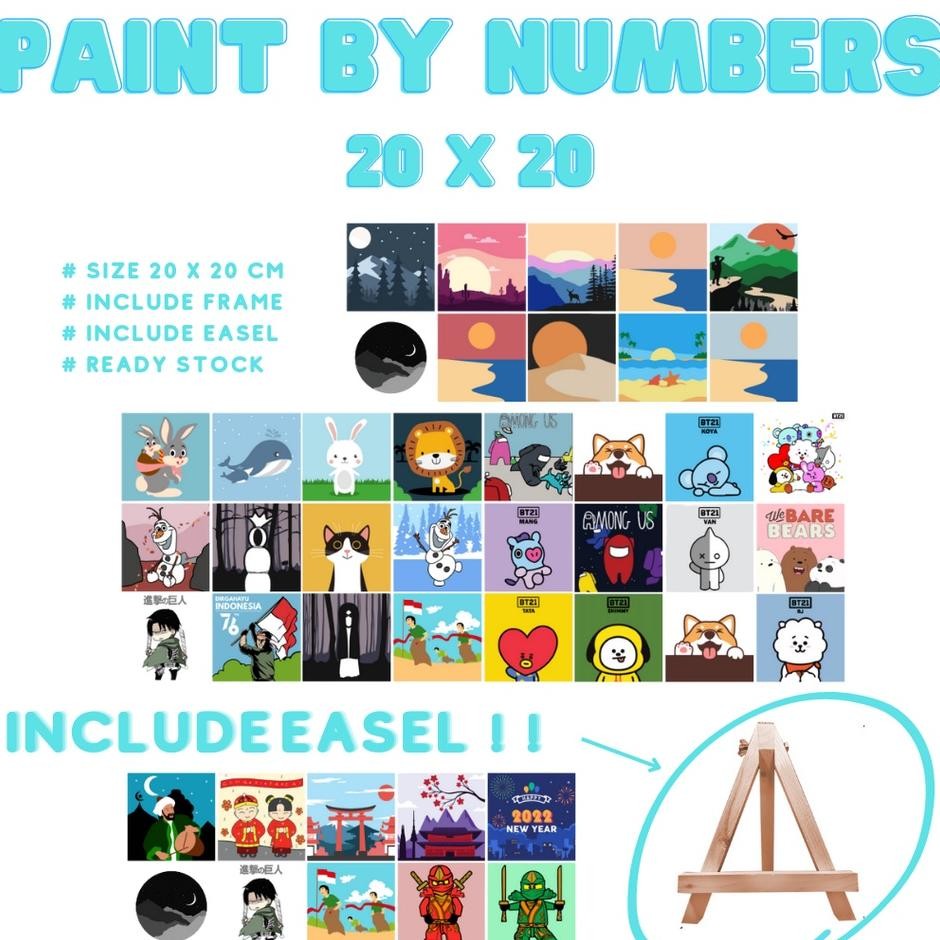 

Termasuk Easel Diy Paint By Number Kit By Cocoart.Id Canvas Lukis Set Easel Lukisan
