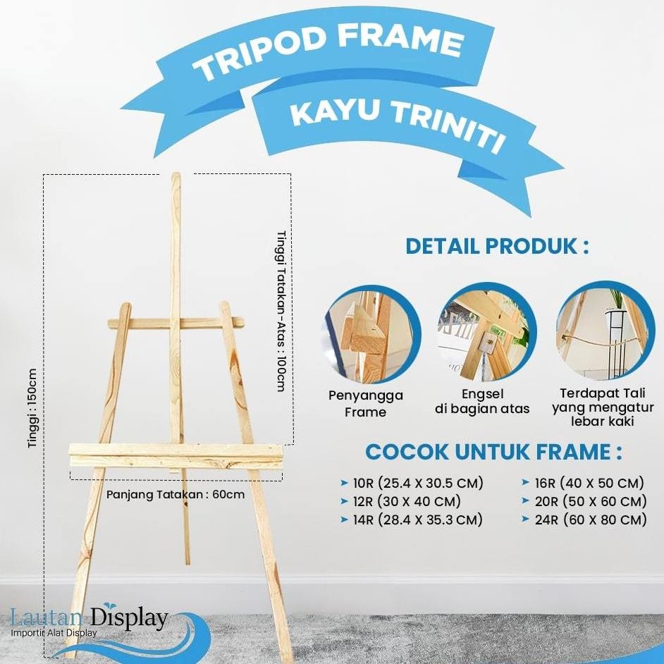 

Easel Standing Frame Kayu Wooden Board Besar Stand Lukis Kayu Jati Belanda Penyanggah Papan Bunga Lukisan Kanvas Whiteboard Frame Bingkai Foto Wedding