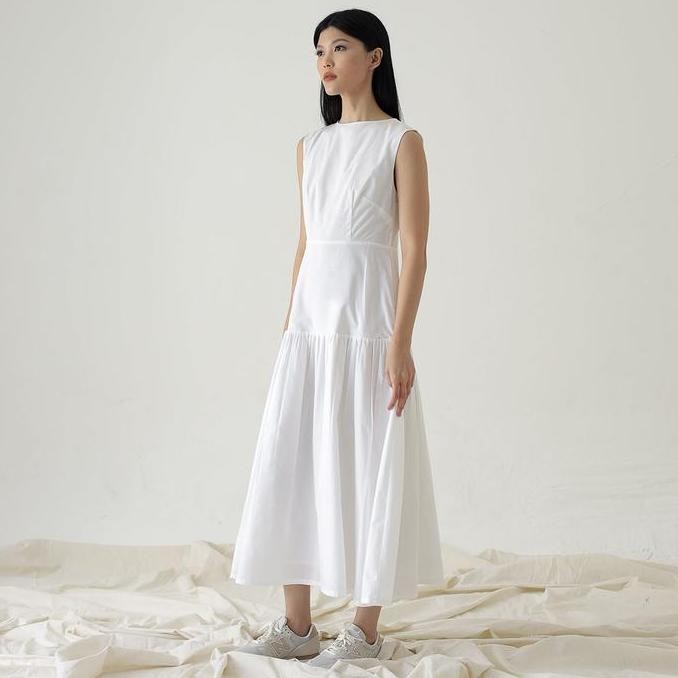 Kano - Spire Dress - Sleeveless dress panjang korea wanita casual bahan katun warna coklat dan hitam