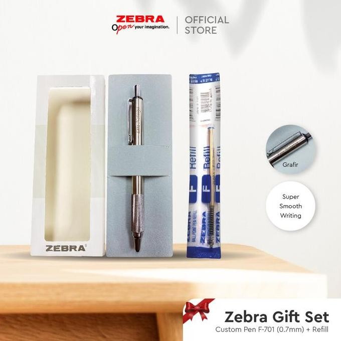 

TERBARU - Paket Ballpoint Zebra F-701, Refill f-701 Hitam - Bisa di grafir nama