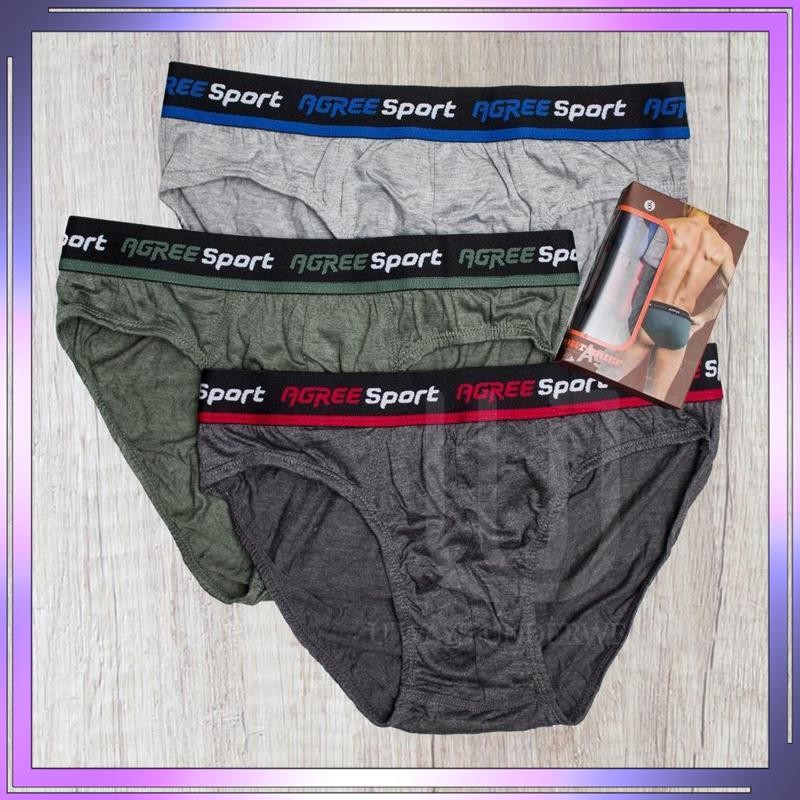 Diskon Gede Celana Dalam Agree Sport (1 Box Isi 3 Pcs) / Celana Dalam Pria / Cd Pria Big Size / Cela