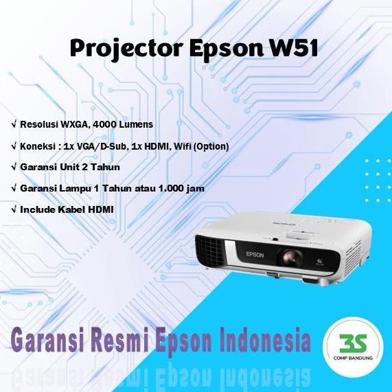EPSON PROYEKTOR EB-W51 EB W51 EBW51 - EPSON PROJECTOR EB-W51