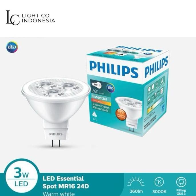 Philips Led 3watt MR16 12volt 2700k warmwhite