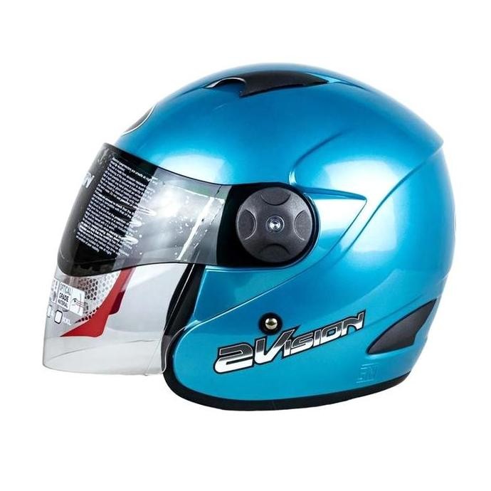 BEBAS ONGKIR - HELM KYT 2 VISION SOLID - ICE BLUE
