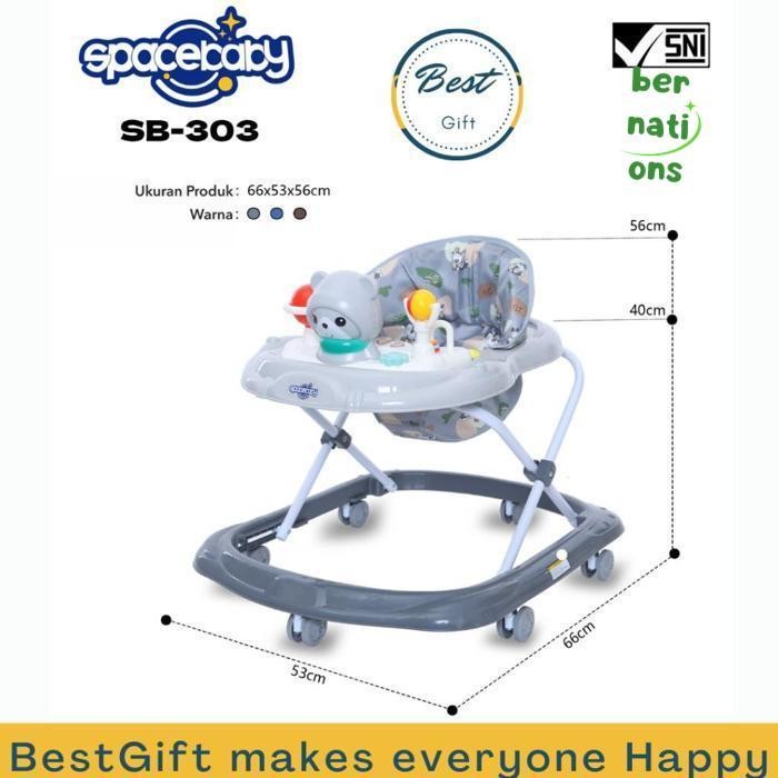 fg-87 jy-6 GB29 Spacebaby Baby Walker SB-307 Rusa // SB-303 Bear // SB-302 Dolphin // SB-306 Rattle 
