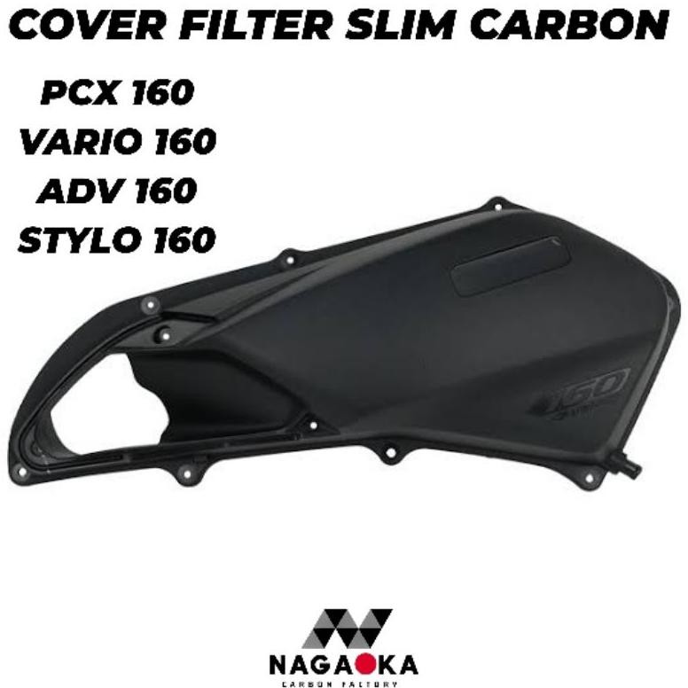 COVER FILTER SLIM CARBON KEVLAR PCX 160 VARIO 160 ADV 160 STYLO KARBON TUTUP SARINGAN UDARA VARIASI 