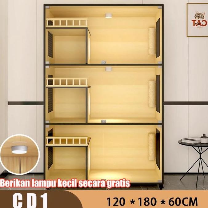 F&G Kandang kucing kayu berlapis-lapis Kandang kucing di toko hewan peliharaan Kandang yang dapat me