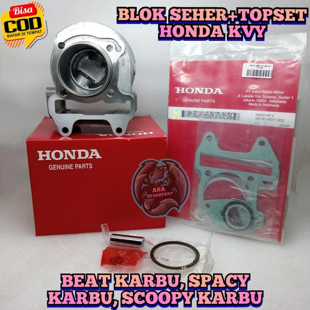 BLOK + SEHER Set + TOPSET Kvy Motor Honda BEAT KARBU , SCOOPY CARBU , SPACY KARBUrator Bit Scopy BLO