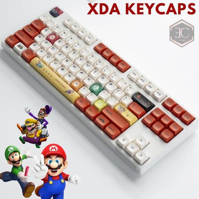 Keycaps Keycap Keypad PBT XDA Mario Retro Red Kartun Lucu Luigi Mario Bros